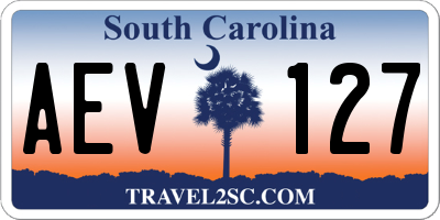 SC license plate AEV127