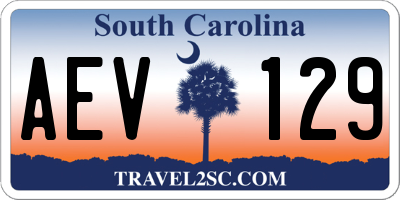 SC license plate AEV129