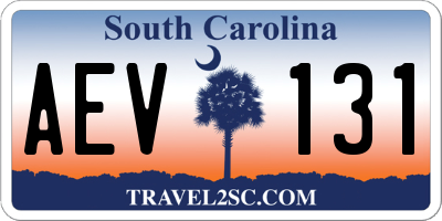 SC license plate AEV131