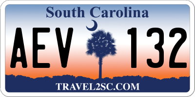 SC license plate AEV132