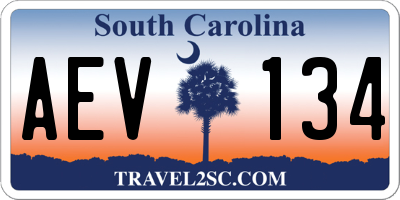 SC license plate AEV134