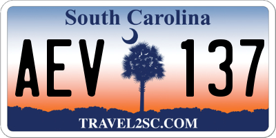 SC license plate AEV137