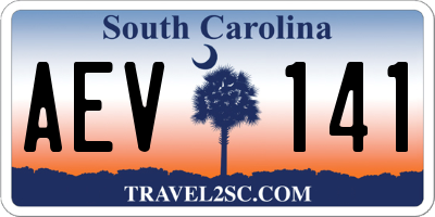 SC license plate AEV141