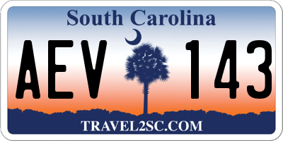 SC license plate AEV143
