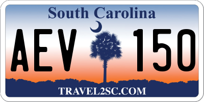 SC license plate AEV150