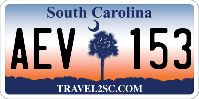 SC license plate AEV153
