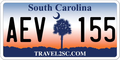 SC license plate AEV155