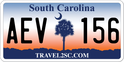 SC license plate AEV156