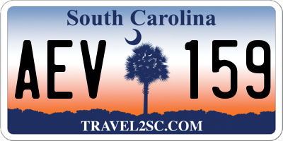 SC license plate AEV159