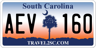 SC license plate AEV160