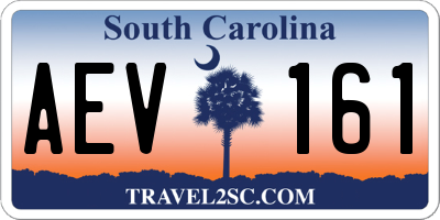 SC license plate AEV161