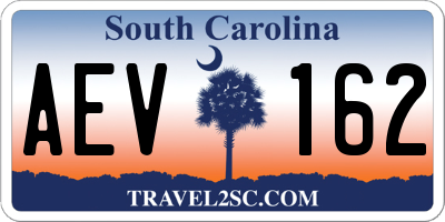 SC license plate AEV162