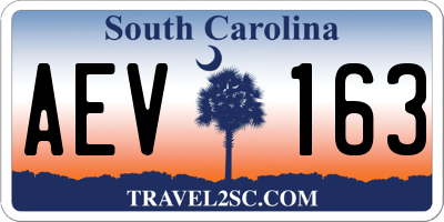 SC license plate AEV163