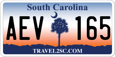 SC license plate AEV165