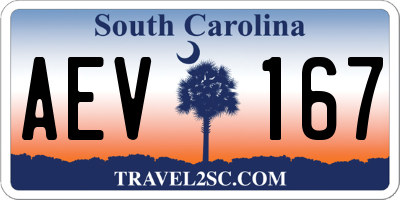 SC license plate AEV167