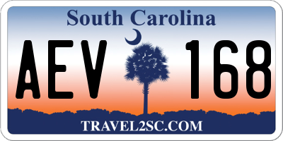 SC license plate AEV168