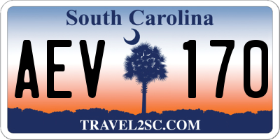 SC license plate AEV170