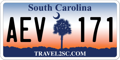 SC license plate AEV171