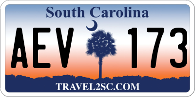 SC license plate AEV173