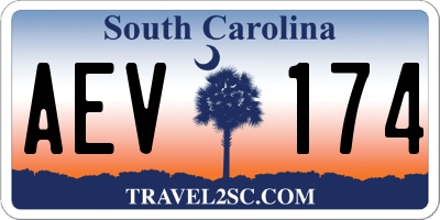 SC license plate AEV174