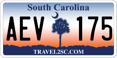 SC license plate AEV175