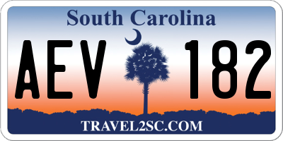 SC license plate AEV182