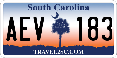 SC license plate AEV183