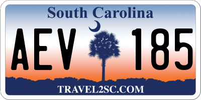 SC license plate AEV185