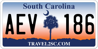 SC license plate AEV186