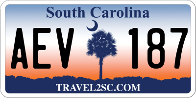 SC license plate AEV187