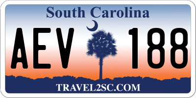SC license plate AEV188
