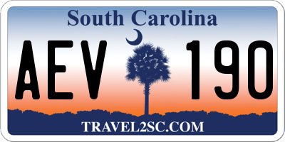 SC license plate AEV190