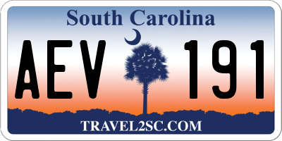 SC license plate AEV191