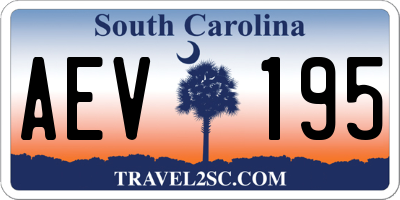 SC license plate AEV195