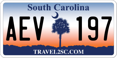 SC license plate AEV197