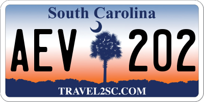 SC license plate AEV202
