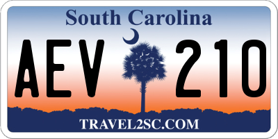 SC license plate AEV210