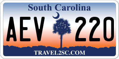 SC license plate AEV220