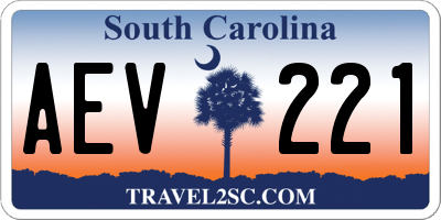 SC license plate AEV221