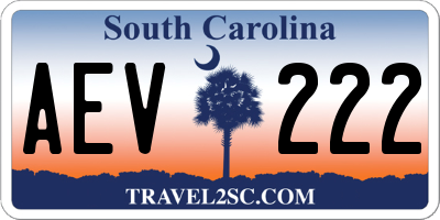 SC license plate AEV222