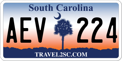 SC license plate AEV224