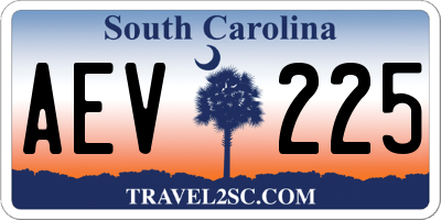 SC license plate AEV225