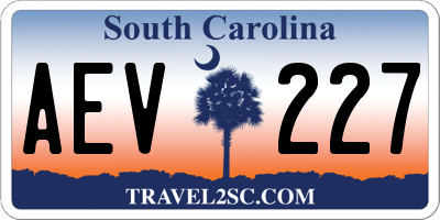 SC license plate AEV227