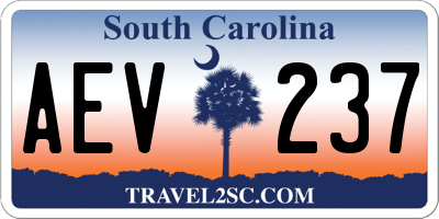SC license plate AEV237
