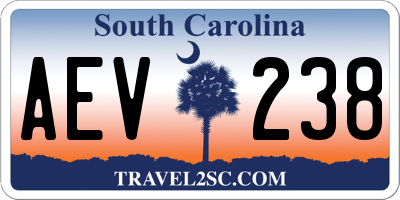 SC license plate AEV238