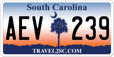 SC license plate AEV239