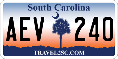 SC license plate AEV240