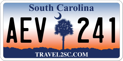 SC license plate AEV241