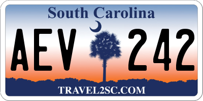 SC license plate AEV242