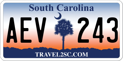 SC license plate AEV243